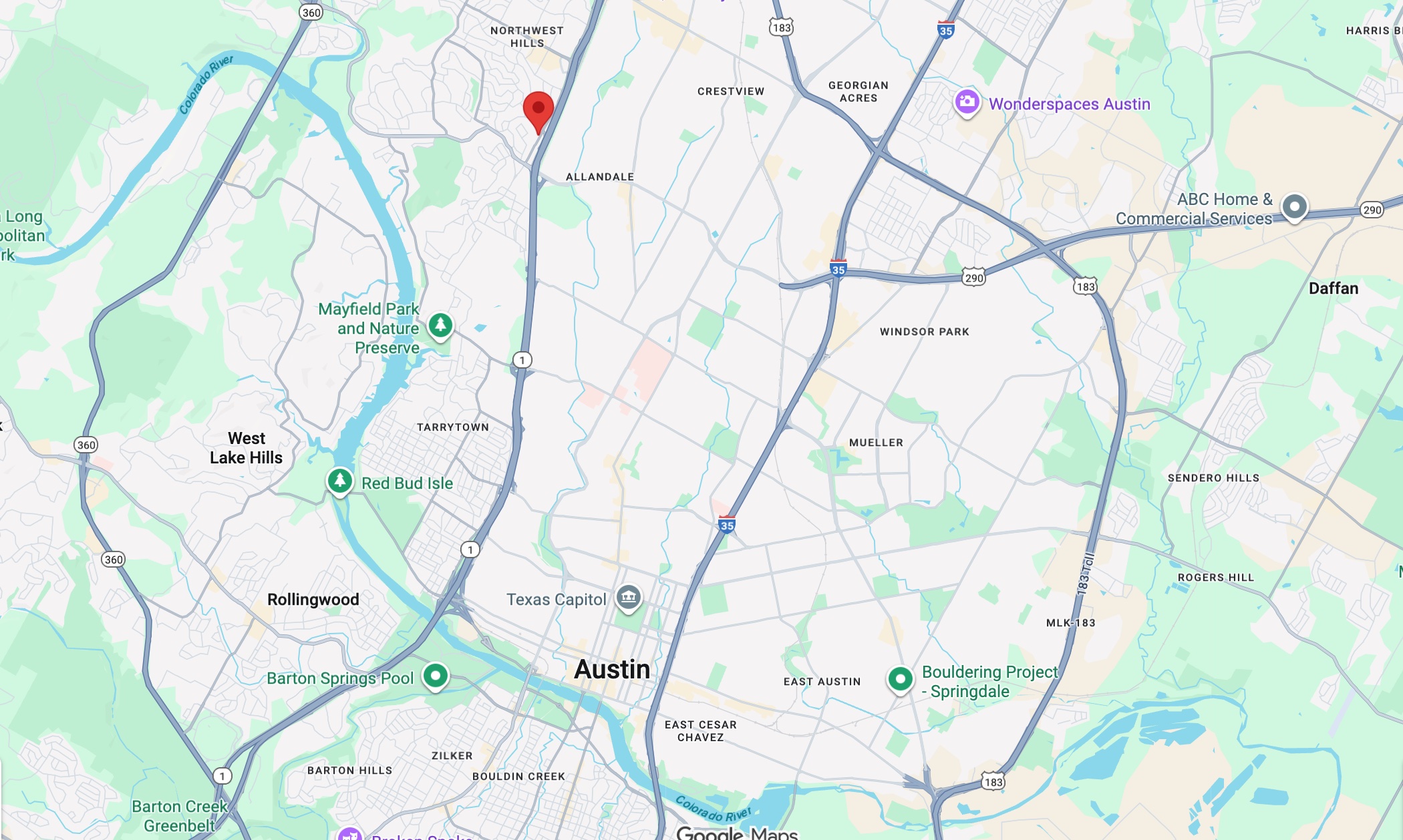 Map of selected location